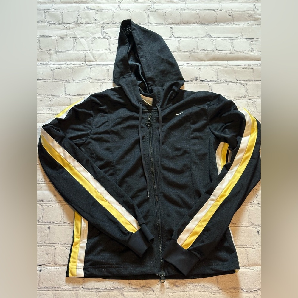 Nike Black Jacket with Yellow and White Accents